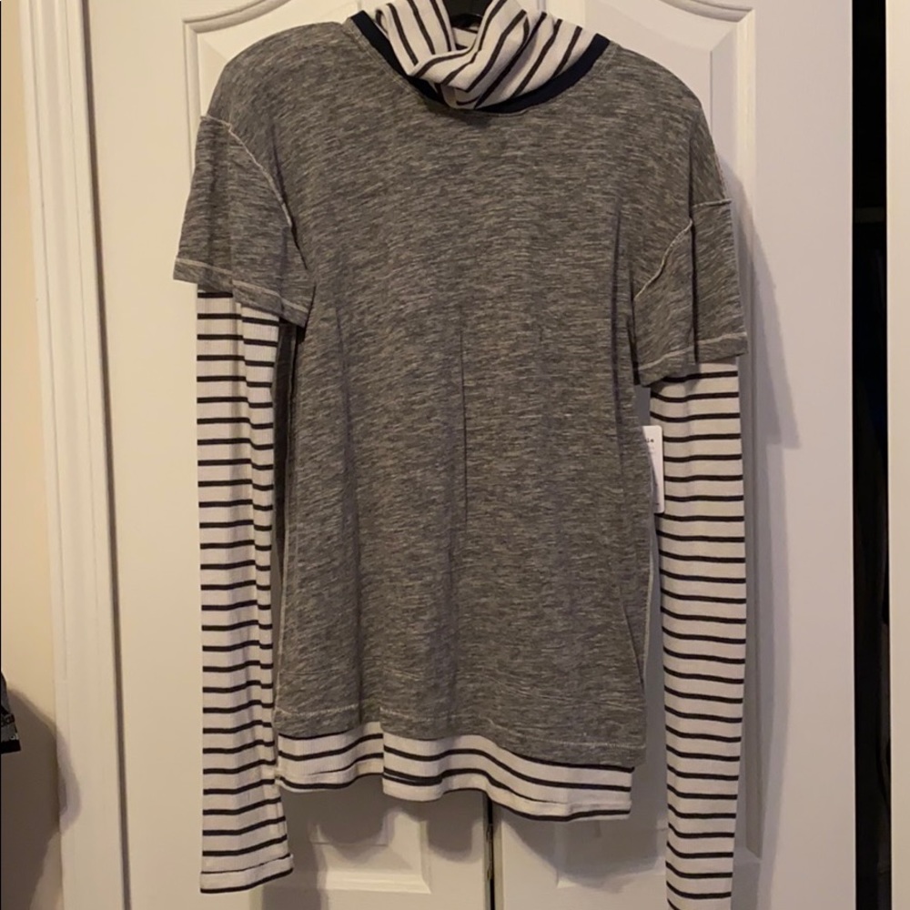 Free People T-Shirt / Turtleneck Combo